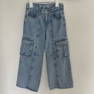 Girls Wide Leg Cargo Jeans
